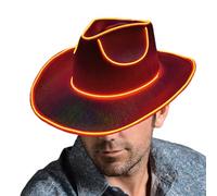 Chapeau de cowboy lumineux - Chapeau de cowgirl à LED fluo, bandeau de fête phosphorescent | Mode flash avec batterie avec un design multi-réglages, design confortable pour les anniversaires, les
