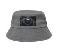 Chapeau de cowboy mystérieux avec pierre d'amour noir rétro et tendance adapté à tous les types d'activités de plein air, gris, Taille unique