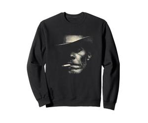 Chapeau de Cowboy mystérieux fumant Visage Ombre Sweatshirt