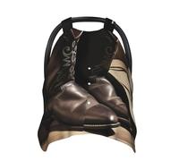Chapeau de cowboy noir bottes occidentales housse de siège de voiture pour bébé, housse d'allaitement respirante multi-usage pour maman, poussette douce, pare-soleil pour nouveau-né cadeau de douche