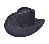 Chapeau De Cowboy Noir Cousu Pour Adultes Costume De Fête Du Far West Accessoire