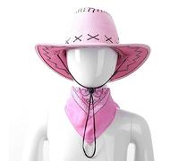 Chapeau De Cowboy Occidental avec Bandana, Chapeaux De Fête De Cowboy Bandannas Pack Western Cowboy Chapeau pour Halloween Cosplay Costume Sophofy Fête Accessoires