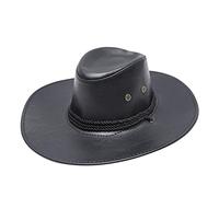 Chapeau de cowboy occidental pour adulte - Protection solaire solide - Chapeau en cuir coupe-vent - Comédies romantiques, Noir , taille unique