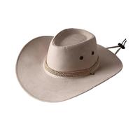 Chapeau De Cowboy Occidental Vintage, Chapeau De Bassin De Couleur Unie, Chapeau De Jazz À Large Bord, Protection Solaire En Plein Air For Randonnée Camping Équitation Pour Une Soirée à Thème Cowboy(B