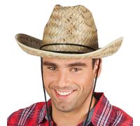 Chapeau de cowboy paille - Cow-boy - Beige - Adulte