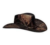CHAPEAU DE COWBOY PEAU SERPENT COBRA ADULTE