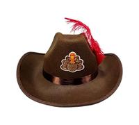 Chapeau de cowboy pour adulte - Couvre-chef pour Thanksgiving - Chapeau de festival de musique, pour enfants et adultes, concert, carnaval, bal masqué, Thanksgiving, école, jeu, fête, festival