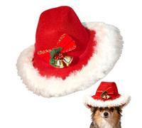 Chapeau De Cowboy pour Chat,Accessoire de Tête Ajustable pour Costume | Couvre-Chef pour Animaux avec Éléments De Noël,pour Chiot Fête Mariage Hiver Cosplay Action De
