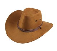 Chapeau de cowboy pour femme - Casquette western - Chapeau de soleil large - Chapeau de cowboy d'hiver (jaune, taille unique)