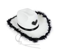 Chapeau de cowboy pour femmes et hommes -Chapeau de cow-boy en coeur avec fourrure BRIM | Western a entendu le chapeau extérieur | Accessoires de coiffure de vacances du festival Wome