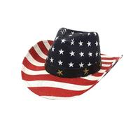 Chapeau de cowboy pour homme avec drapeau américain style western forme rouge taille si l'amour est compatible avec la puissance, rouge, M