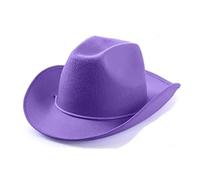 Chapeau de cowboy pour homme et femme - Accessoire de cowboy en feutre - Chapeau de princesse pour enterrement de vie de jeune fille - Violet