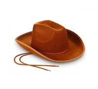 Chapeau de cowboy pour homme et femme - Accessoire de cowboy en feutre - Chapeau de princesse pour enterrement de vie de jeune fille - Marron