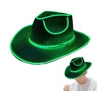 Chapeau de cowboy qui brille dans le noir, chapeaux brillants pour adultes,Chapeau de cowgirl Chapeau de fête Chapeau de cowboy | Chapeau LED qui brille dans le noir, chapeaux de cowboy pour