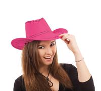 Chapeau De Cowboy Rose Clair Pour Femmes Wild West Accessoire De Costume Élégant