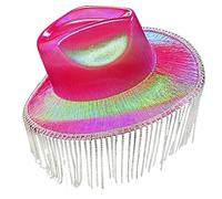 Chapeau de cowboy spatial pour filles avec strass et franges - Chapeau de cowgirl mignon pour fête d'anniversaire - Accessoires de costume, HP, M