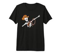 Chapeau de Cowboy Squelette drôle Halloween Dab Dance Pose T-Shirt Haut de Gamme