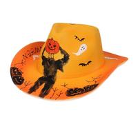 Chapeau de cowboy squelette tendance et distinctif pour Halloween, style graffiti, unisexe, tendance et punk, costume d'Halloween, chapeau de cowboy