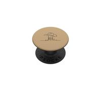 Chapeau de Cowboy sur clôture Poteau Western Line Art PopSockets PopGrip Adhésif