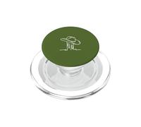 Chapeau de Cowboy sur clôture Poteau Western Line Art PopSockets PopGrip pour MagSafe