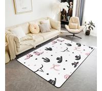 Chapeau de cowboy tapis de salon 150 x 200 cm rose bottes de cowboy en forme de cœur étoile décor chambre à coucher tapis pour garçons et filles ruraux taureau tête os cactus cravate tapis de sol