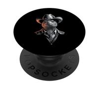 Chapeau de cowboy tortue shérif style western PopSockets PopGrip Adhésif