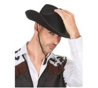 Chapeau de cowboy - VEGGO - Noir - Adulte - Intérieur - Homme