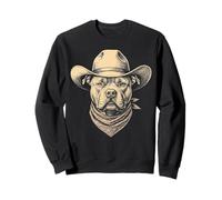 Chapeau de Cowboy Vintage American Bully Dog rétro Western Sweatshirt