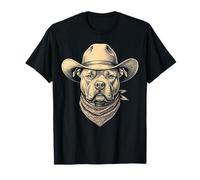 Chapeau de Cowboy Vintage American Bully Dog rétro Western T-Shirt
