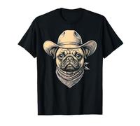 Chapeau de Cowboy Vintage pour Chien Carlin rétro Western T-Shirt