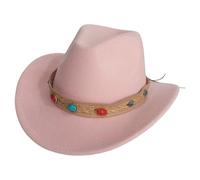 Chapeau de cowboy western authentique 2026 au design classique Fedora pour homme et femme élégant, Rose, taille unique