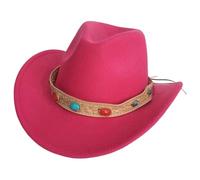 Chapeau de cowboy western authentique 2026 au design classique Fedora pour homme et femme élégant, Rose, taille unique