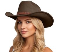 Chapeau de Cowboy Western Élégant et Moderne avec Un Bord Unique pour Un Style Jazz Intemporel (b-Coffee, One Size)