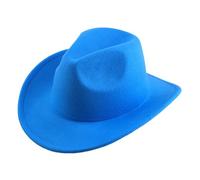 Chapeau de cowboy western en laine, plusieurs couleurs, taille réglable S-XL, bord enroulable Rkz298, bleu ciel, Taille unique