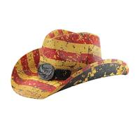 Chapeau de cowboy Western Outback pour homme et femme Style classique en paille Chapeau western Rkz443, AUTRE1, Taille unique