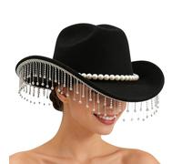 Chapeau de cowgirl à strass | Accessoires de fête tendance - Chapeau de cowgirl à paillettes occidentales | Pour mariage, vacances, célébration, cosplay, séance photo pour adultes et filles