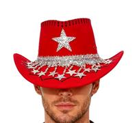 Chapeau De Cowgirl, Accessoires De Fête Avec Étoile En Strass, Chapeau De Cowboy Western À Large Bords, Pour Événements À Thème, Soirées, Festivals De Country Music,