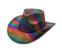 Chapeau de cowgirl avec enchanteur arc-en-ciel pour mariage, fête prénuptiale, vacances, accessoires photo, anniversaire, chapeau de cowgirl pour filles