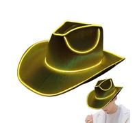 Chapeau de cowgirl lumineux à LED - Glow In The Dark Sparkly Cowboy Hat For Men & Women | Perfect For Raves, Birthday Parties, Halloween, Concerts & Dress-Up Fun