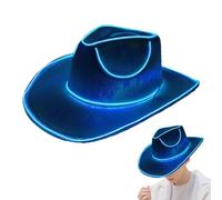 Chapeau de cowgirl lumineux à LED - Glow In The Dark Sparkly Cowboy Hat For Men & Women | Perfect For Raves, Birthday Parties, Halloween, Concerts & Dress-Up Fun