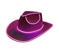 Chapeau de cowgirl lumineux à LED - Glow In The Dark Sparkly Cowboy Hat For Men & Women | Perfect For Raves, Birthday Parties, Halloween, Concerts & Dress-Up Fun