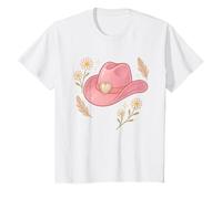 Chapeau de Cowgirl Rose Motif Floral Coquette cœur Western Enfants T-Shirt