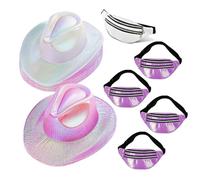 Chapeau de cowgirl scintillant avec sac banane pour mariée et demoiselles d'honneur Chapeau de cowgirl et sac