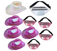 Chapeau de cowgirl scintillant avec sac banane pour mariée et demoiselles d'honneur Chapeau de cowgirl et sac