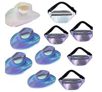 Chapeau de cowgirl scintillant avec sac banane pour mariée et demoiselles d'honneur Chapeau de cowgirl et sac