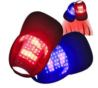 Chapeau De Croissance De Cheveux De Luminothérapie (48 Led),630 Nm,650 Nm,470 Nm,Lumière Rouge Et Bleue, 4 Modes, ContrôLe De L'Huile/Anti-Chute De Cheveux, Favorise La Repousse Rapide Des Cheveux