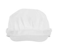 Chapeau de Cuisinier Respirant Blanc en Polyester Coton pour Hommes | Mesh Ventilé, Bande Élastique Lanières, Lavable, Réduit L'électricité Statique, Atelier Traiteur