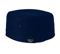 Chapeau de culte musulman élégant avec motif creux - Chapeau Kufi doux pour homme avec design traditionnel et moderne pour culture, événement, crâne, bleu marine, L
