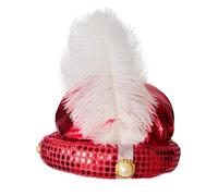 Chapeau de déguisement Aladdin - Turban Aladdin | Chapeau turban Sultan Selim doré, turban indien, avec plumes et paillettes nacrées, turban de sultan aspect brillant pour le théâtre