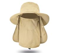 Chapeau de d'été Extérieur Protection Solaire Chapeau de Pêche Rabat Large Bord Chapeau de Pêche Chapeau de Protection Solaire Chapeau de Pêche avec Couvercle Amovible pour